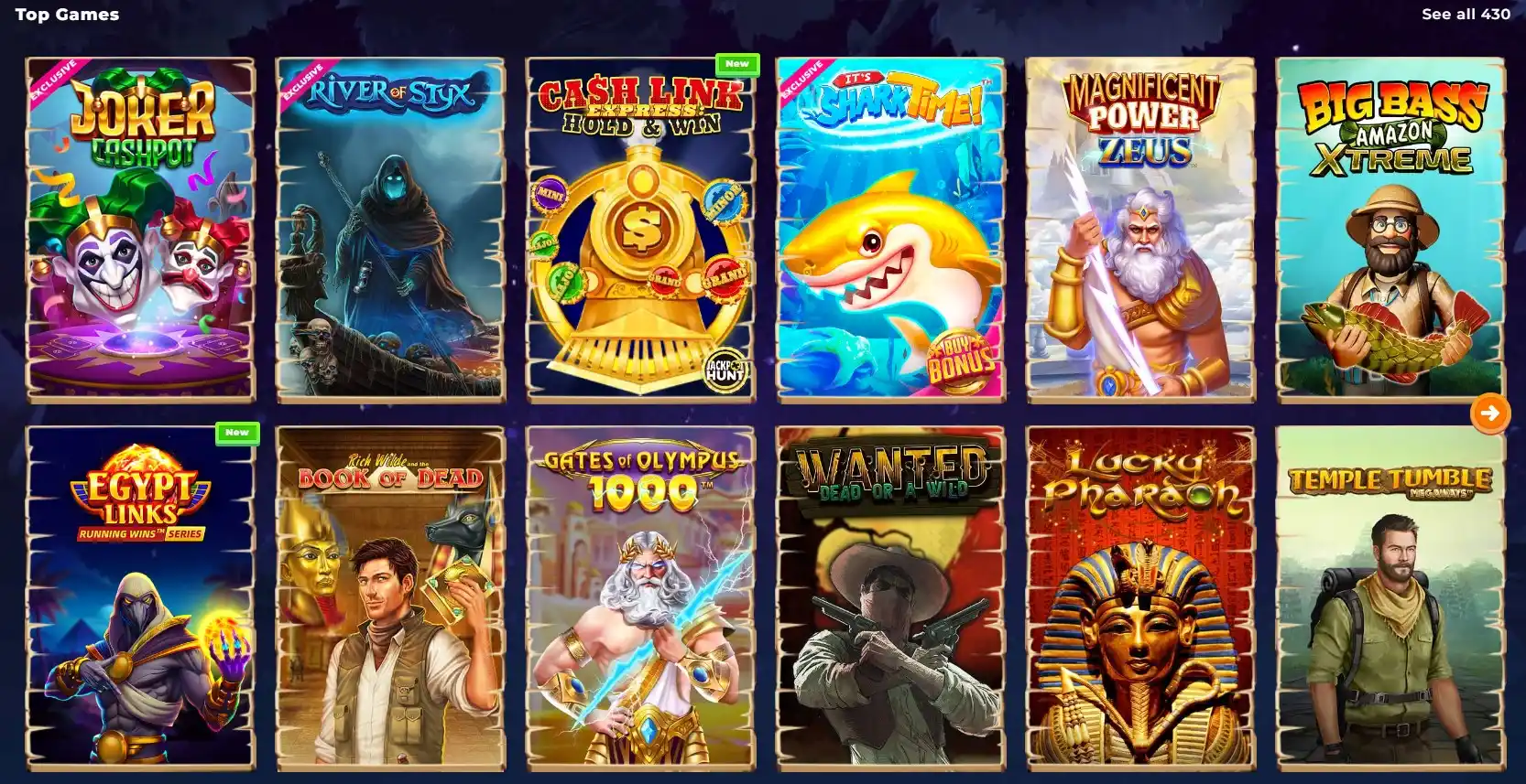 Wazamba Casino giochi